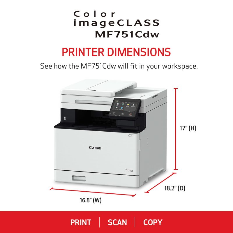 Canon® imageCLASS® MF751Cdw Wireless Laser All-In-One Color Printer - Image 2
