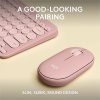 Logitech Pebble 2 Combo, Wireless Keyboard and Mouse, Quiet and Portable, Customizable, Logi Bolt, Tonal Rose - USB Type A Wireless Bluetooth Keyboard - Tonal Rose - USB Type A Wireless Bluetooth Mouse - Optical - 4000 dpi - 3 Button - Scroll Wheel - Image 2