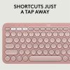 Logitech Pebble 2 Combo, Wireless Keyboard and Mouse, Quiet and Portable, Customizable, Logi Bolt, Tonal Rose - USB Type A Wireless Bluetooth Keyboard - Tonal Rose - USB Type A Wireless Bluetooth Mouse - Optical - 4000 dpi - 3 Button - Scroll Wheel - Image 5
