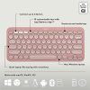 Logitech Pebble 2 Combo, Wireless Keyboard and Mouse, Quiet and Portable, Customizable, Logi Bolt, Tonal Rose - USB Type A Wireless Bluetooth Keyboard - Tonal Rose - USB Type A Wireless Bluetooth Mouse - Optical - 4000 dpi - 3 Button - Scroll Wheel - Image 6