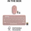 Logitech Pebble 2 Combo, Wireless Keyboard and Mouse, Quiet and Portable, Customizable, Logi Bolt, Tonal Rose - USB Type A Wireless Bluetooth Keyboard - Tonal Rose - USB Type A Wireless Bluetooth Mouse - Optical - 4000 dpi - 3 Button - Scroll Wheel - Image 10