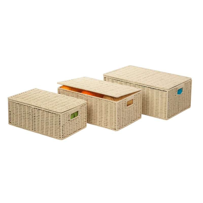 Honey-Can-Do Paper Rope Cord Basket Set,  Assorted Sizes (S, M, L), Natural, Set Of 3 - Image 3