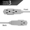 GE 3 Outlet Extension Cord, 25' Long Cord, Flat Plug, Gray, 43025 - Image 5