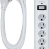 GE 6-Outlet Surge Protector, 10' Cord, White