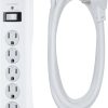 GE 6-Outlet Surge Protector, 10' Cord, White - Image 3