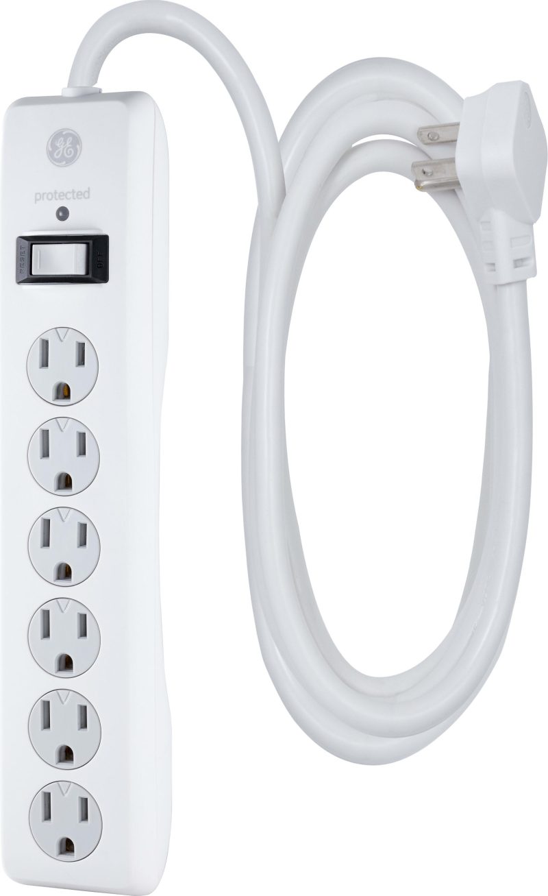 GE 6-Outlet Surge Protector, 10' Cord, White - Image 3