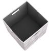 Linon Emmet Storage Bins, Medium Size, Gray Stripes, Pack Of 2 - Image 3