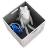 Linon Emmet Storage Bins, Medium Size, Gray Stripes, Pack Of 2 - Image 4