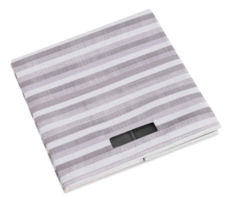 Linon Emmet Storage Bins, Medium Size, Gray Stripes, Pack Of 2 - Image 5
