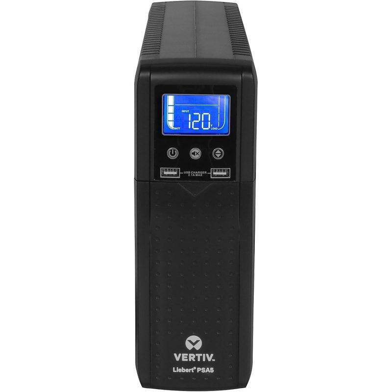 Vertiv Liebert PSA5 UPS - 1500VA/900W 120V | Line Interactive AVR Tower UPS - Battery Backup and Surge Protection | 10 Total Outlets | 2 USB Charging Port | LCD Panel | 3-Year Warranty | Energy Star Certified - Image 2