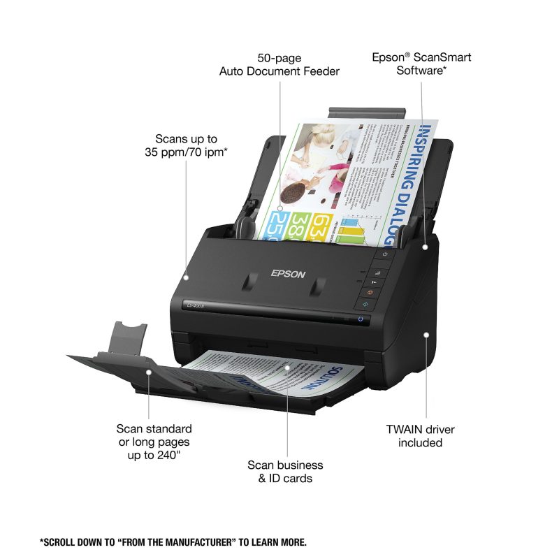 Epson® WorkForce® ES-400 II Duplex Desktop Color Document Scanner with Auto Document Feeder - Image 3