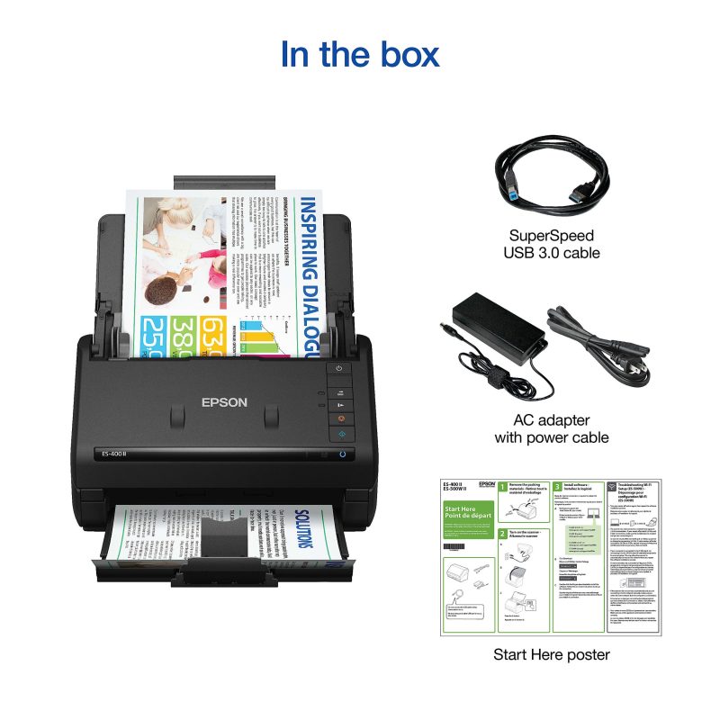 Epson® WorkForce® ES-400 II Duplex Desktop Color Document Scanner with Auto Document Feeder - Image 4