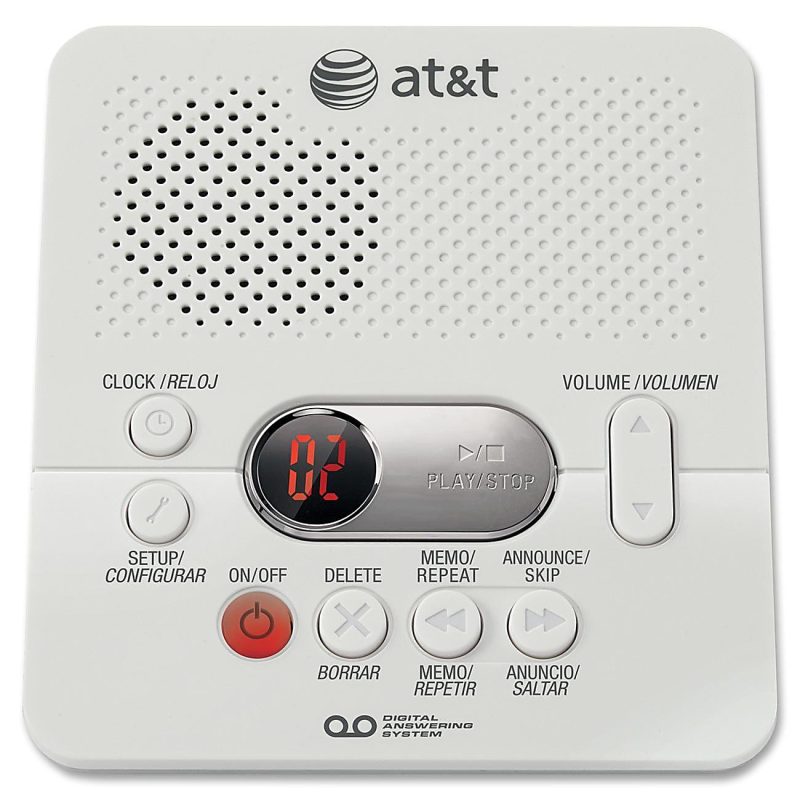 AT&T 1740 Digital Answering System with Time/Day Stamp, White - Image 4