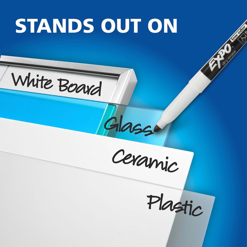 EXPO® Low-Odor Dry-Erase Markers, Fine Point, Black, Pack Of 36 - Image 5