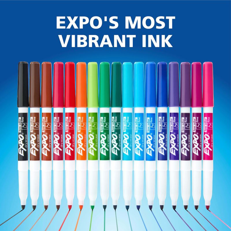 EXPO® Low-Odor Dry-Erase Markers, Fine Point, Black, Pack Of 36 - Image 6