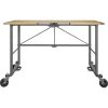 Cosco Smartfold Portable Work Desk Table - Four Leg Base - 4 Legs - 400 lb Capacity x 14.50" Table Top Width x 25.51" Table Top Depth - 55.25" Height - Gray - Steel - Hardwood Top Material - 1 Each - Image 2