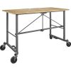 Cosco Smartfold Portable Work Desk Table - Four Leg Base - 4 Legs - 400 lb Capacity x 14.50" Table Top Width x 25.51" Table Top Depth - 55.25" Height - Gray - Steel - Hardwood Top Material - 1 Each - Image 3