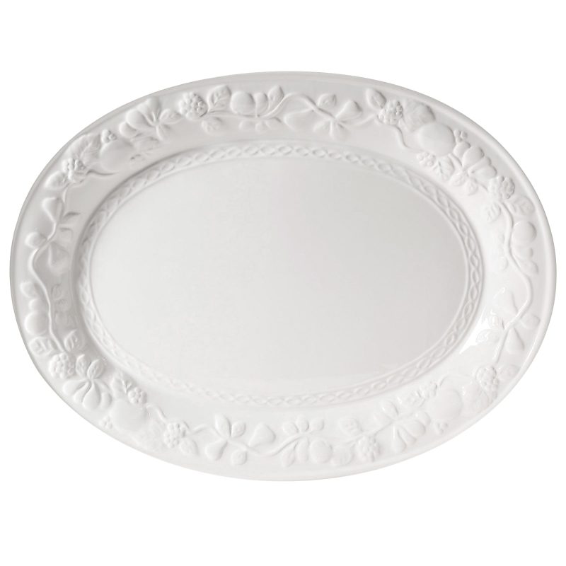 Gibson Home Fruitful Platter, 18-3/4", White