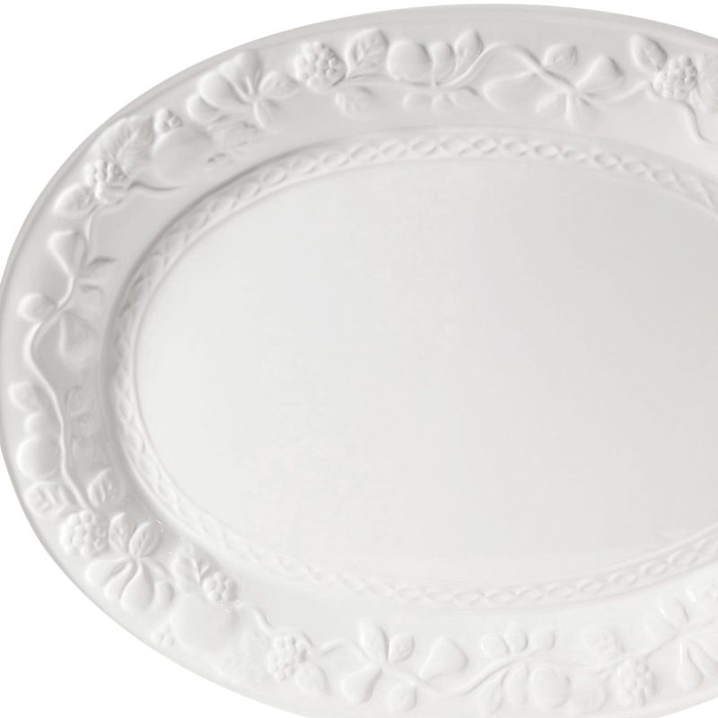 Gibson Home Fruitful Platter, 18-3/4", White - Image 4