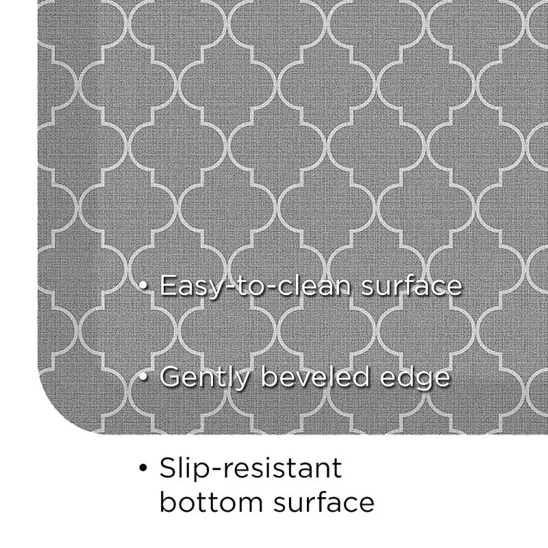 GelPro Designer Comfort Polyurethane Anti-Fatigue Mat For Hard Floors, 20” x 32”, Trellis Gray - Image 3