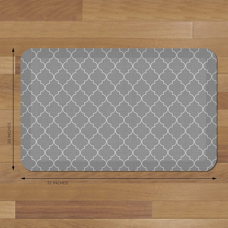 GelPro Designer Comfort Polyurethane Anti-Fatigue Mat For Hard Floors, 20” x 32”, Trellis Gray - Image 4