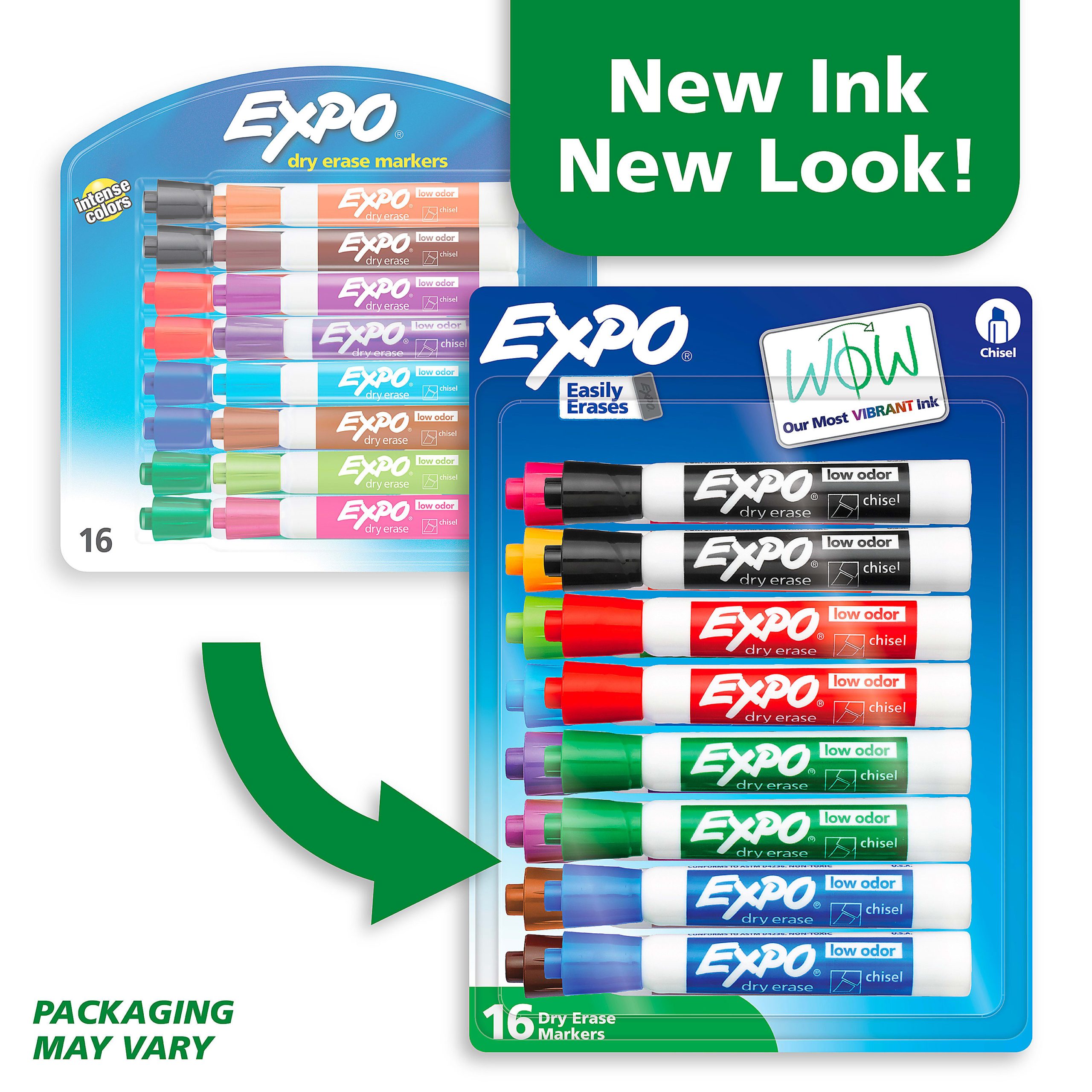 EXPO® Low-Odor Dry-Erase Markers, Chisel Point, Assorted Colors, Pack Of 16 - Image 2