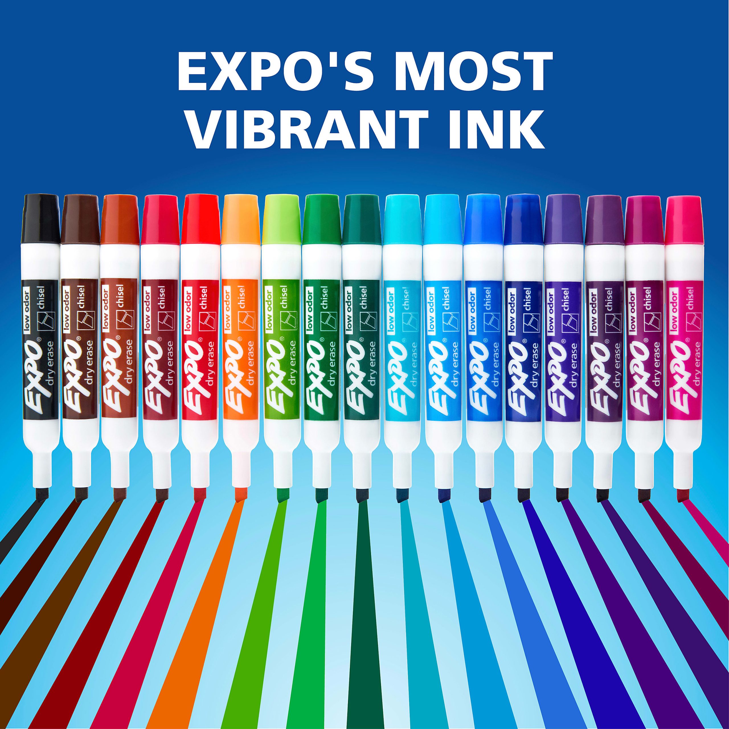 EXPO® Low-Odor Dry-Erase Markers, Chisel Point, Assorted Colors, Pack Of 16 - Image 6