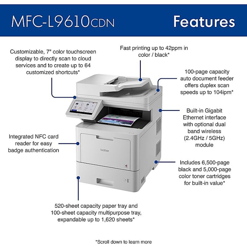 Brother® MFC-L9610CDN All-In-One Color Laser Printer - Image 4