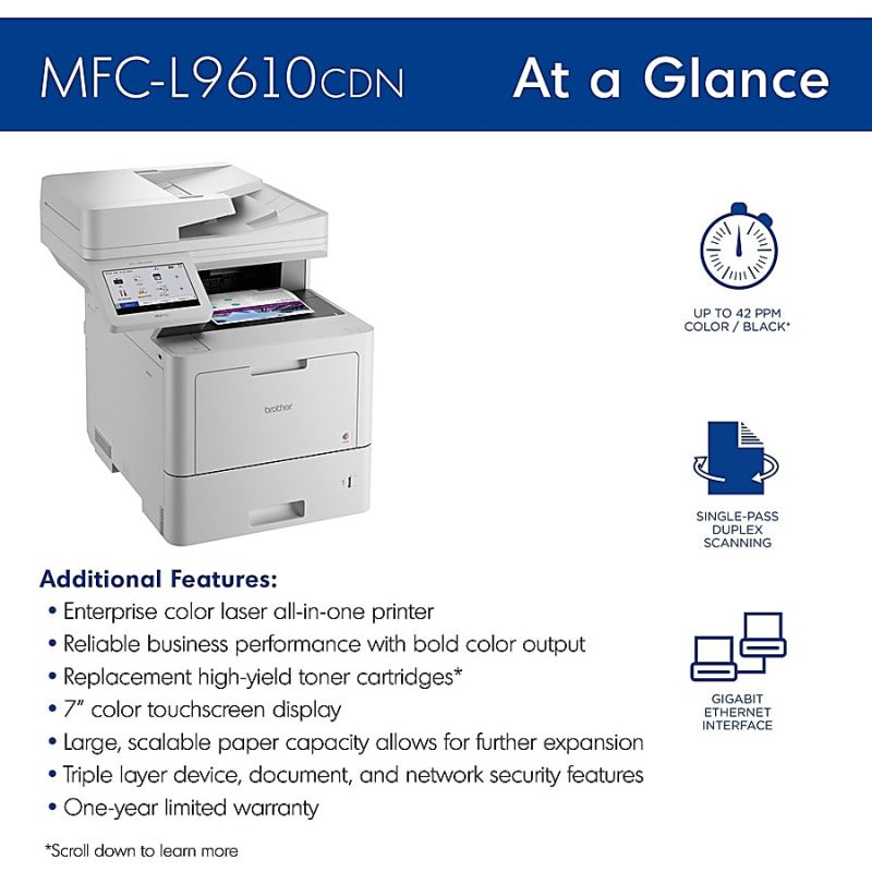 Brother® MFC-L9610CDN All-In-One Color Laser Printer - Image 5