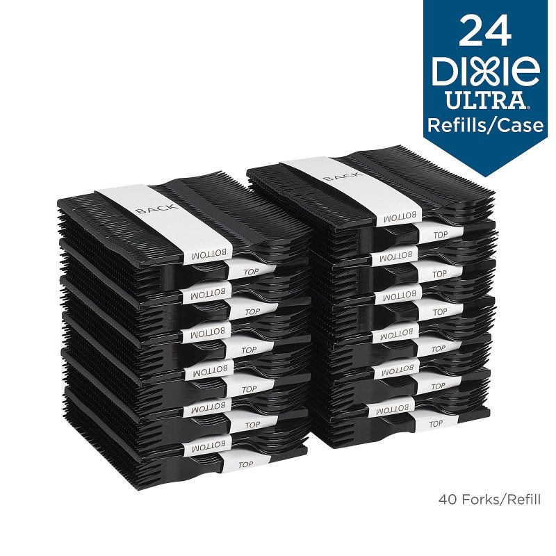 DIXIE® HEAVY-WEIGHT POLYSTYRENE DISPOSABLE PLASTIC FORKS GRAB-N-GO® BY GP PRO (GEORGIA-PACIFIC), BLACK, 10 PACKS PER CASE - Image 3