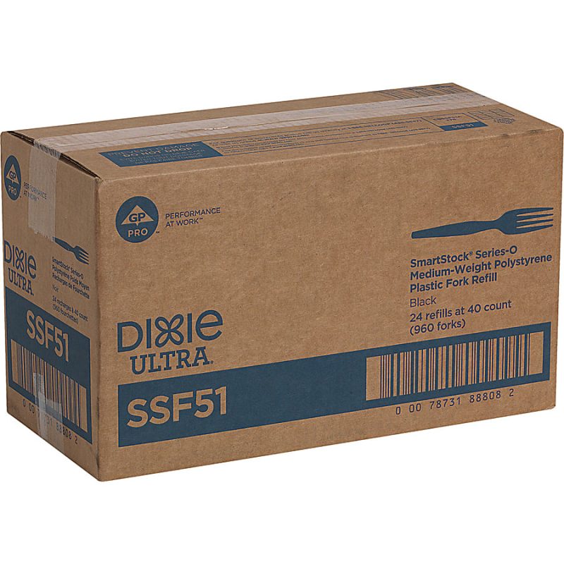 DIXIE® HEAVY-WEIGHT POLYSTYRENE DISPOSABLE PLASTIC FORKS GRAB-N-GO® BY GP PRO (GEORGIA-PACIFIC), BLACK, 10 PACKS PER CASE - Image 10
