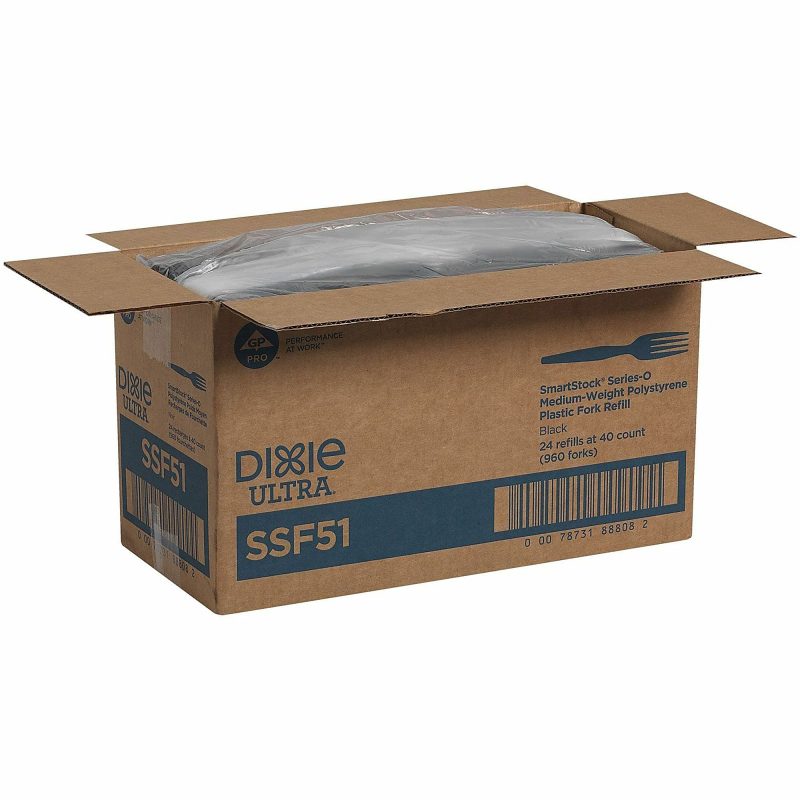 DIXIE® HEAVY-WEIGHT POLYSTYRENE DISPOSABLE PLASTIC FORKS GRAB-N-GO® BY GP PRO (GEORGIA-PACIFIC), BLACK, 10 PACKS PER CASE - Image 12
