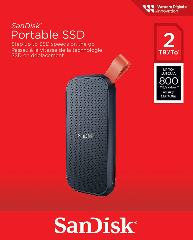 SanDisk® Portable Solid State Drive, 2TB, Gray