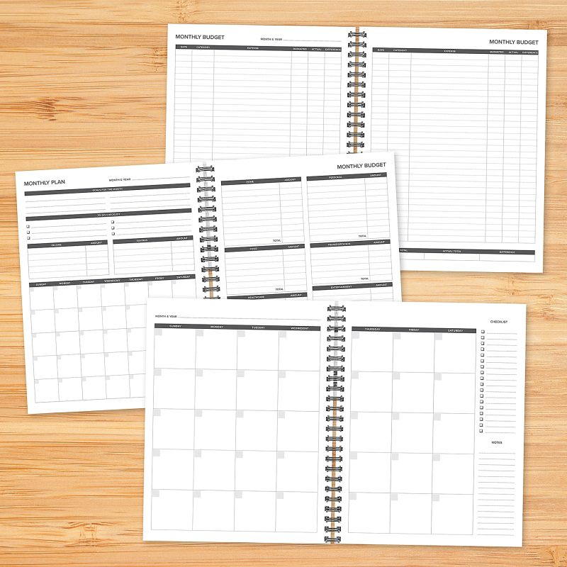 Willow Creek Press 12-Month Undated Budget/Finance Monthly Tracker Planner, 8-1/2" x 11", Black - Image 4