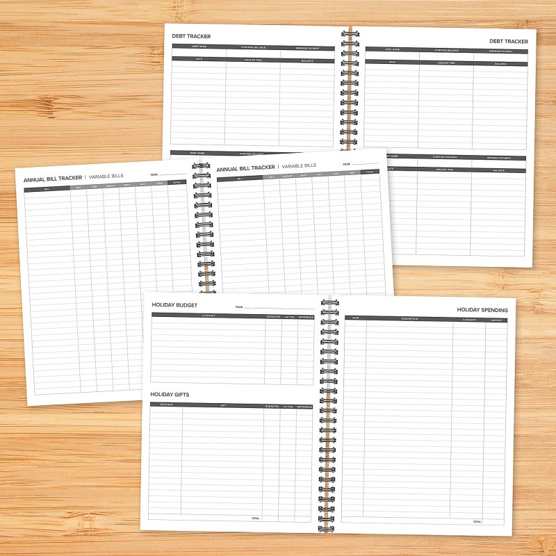 Willow Creek Press 12-Month Undated Budget/Finance Monthly Tracker Planner, 8-1/2" x 11", Black - Image 6