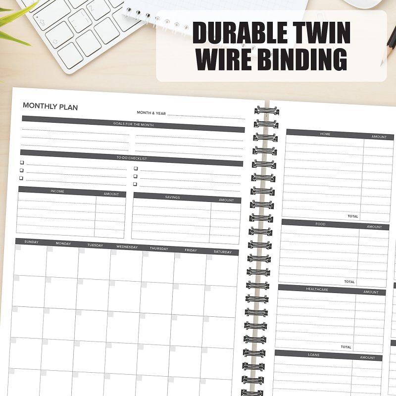 Willow Creek Press 12-Month Undated Budget/Finance Monthly Tracker Planner, 8-1/2" x 11", Black - Image 7