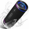 TREBLAB HD77 - Wireless Bluetooth Speaker - 30W Stereo, 20H Battery, IPX7 Waterproof, TWS Mode, Portable Speaker with RGB Light and Shockproof Body - 50 Hz to 20 kHz - Surround Sound, 360° Circle Sound, TrueWireless Stereo - Battery Rechargeable