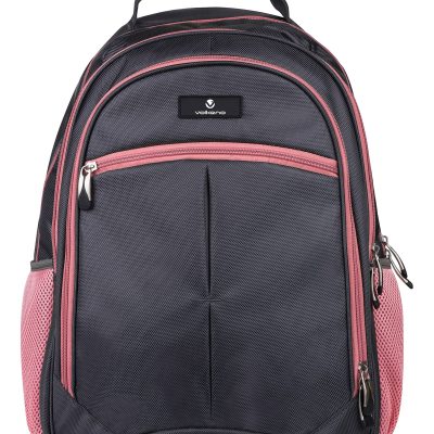 Volkano Orthopedic Backpack With 15.6" Laptop Compartment, Gray/Pink