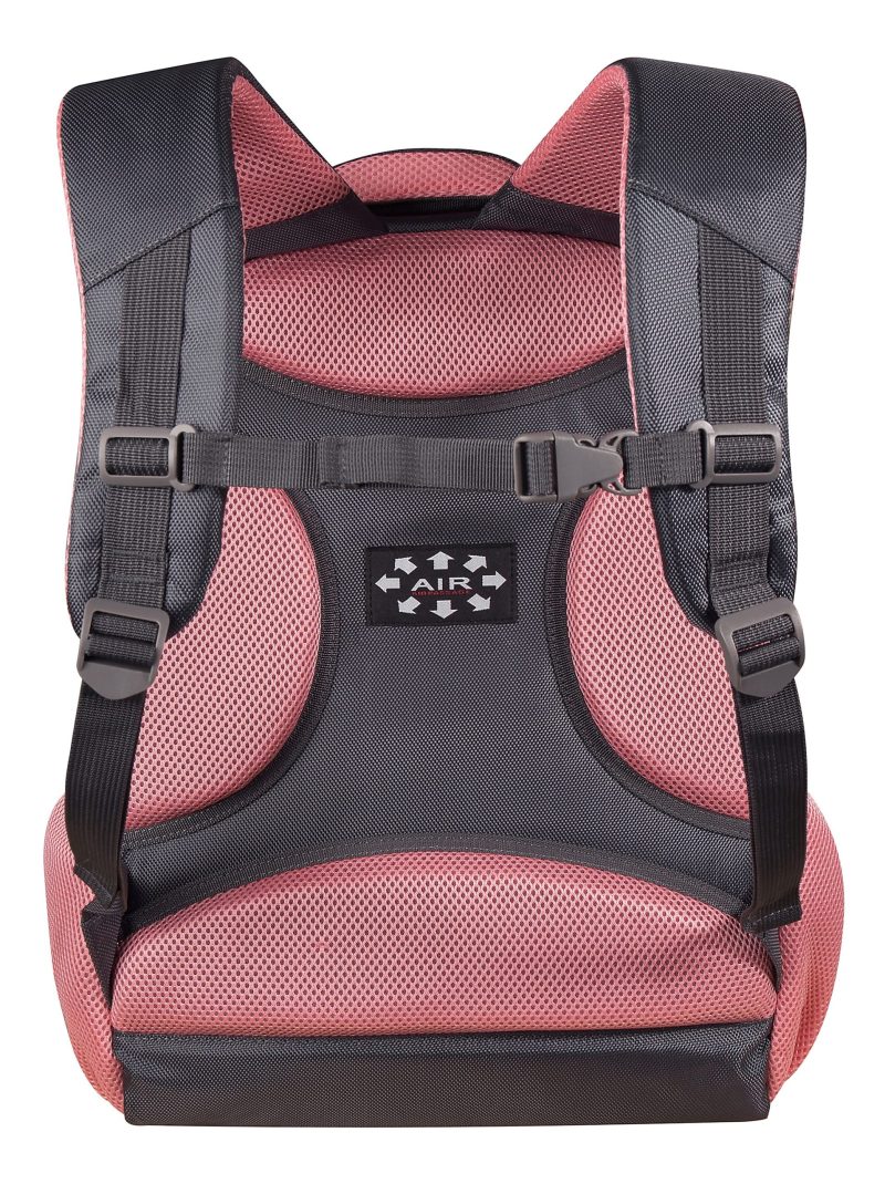 Volkano Orthopedic Backpack With 15.6" Laptop Compartment, Gray/Pink - Image 4