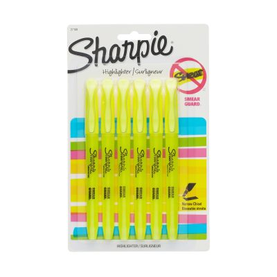 Sharpie® Accent Pocket Highlighters, Chisel Tip, Assorted Barrel Colors, Assorted Ink Colors, Pack Of 24 Highlighters - Yellow,6