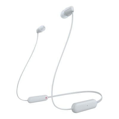 Sony WI-C100 - Earphones with mic - in-ear - neckband - Bluetooth - wireless - white