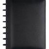 TUL® Discbound Notebook With Leather Cover, Junior Size, Narrow Ruled, 60 Sheets, Black