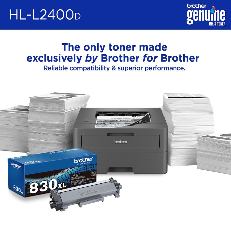 Brother HL-L2400D Compact Monochrome Laser Printer, Duplex, USB-Connected, Black & White - Image 4