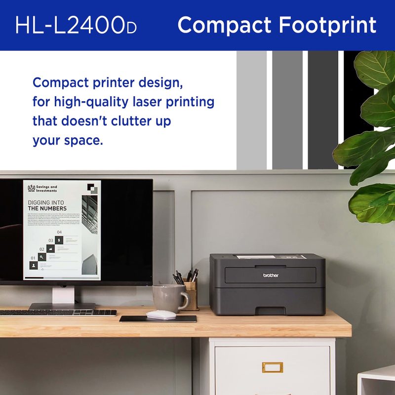Brother HL-L2400D Compact Monochrome Laser Printer, Duplex, USB-Connected, Black & White - Image 6