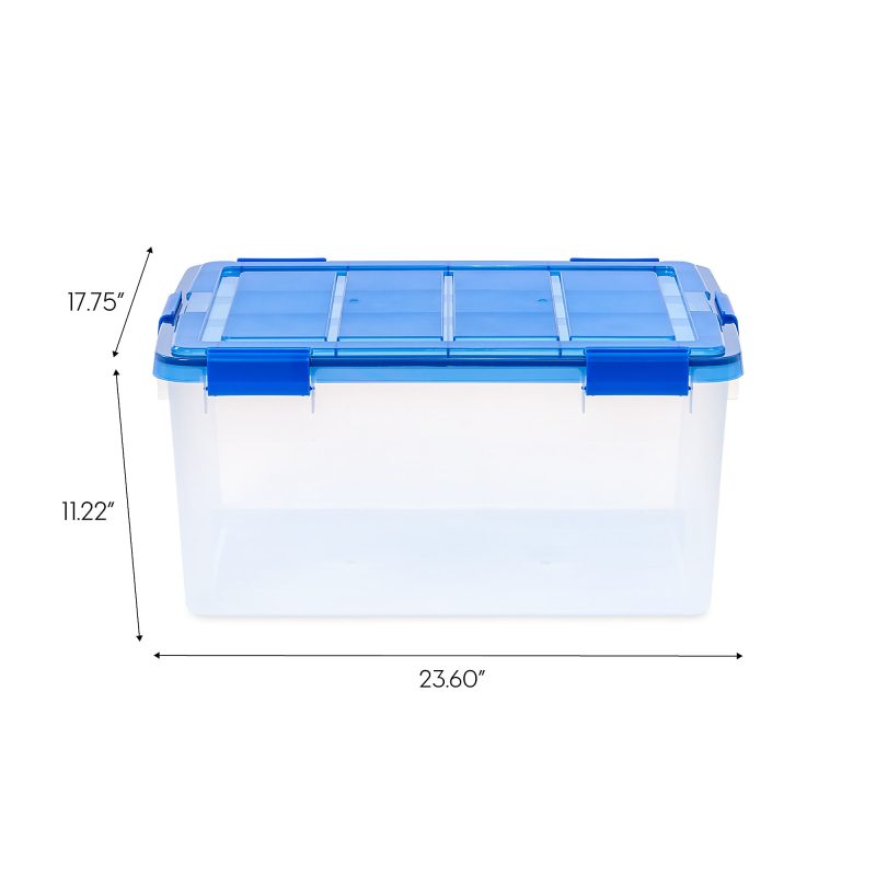 Iris Ultimate Weathertight Storage Boxes, 23-5/8”L x 20-1/16”W x 16-3/16”H, 60 Qt, Clear, Set Of 4 Boxes - Image 9