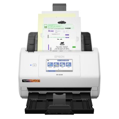 Epson® RapidReceipt™ Wireless Touchscreen Desktop Receipt And Color Document Scanner With Auto Document Feeder, RR-600W