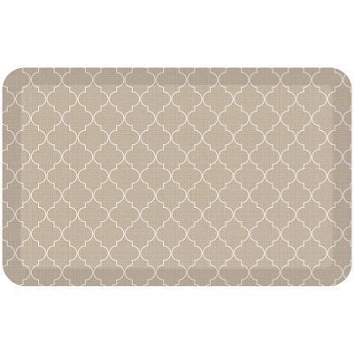 GelPro Designer Comfort Polyurethane Anti-Fatigue Mat For Hard Floors, 20” x 32”, Trellis Khaki