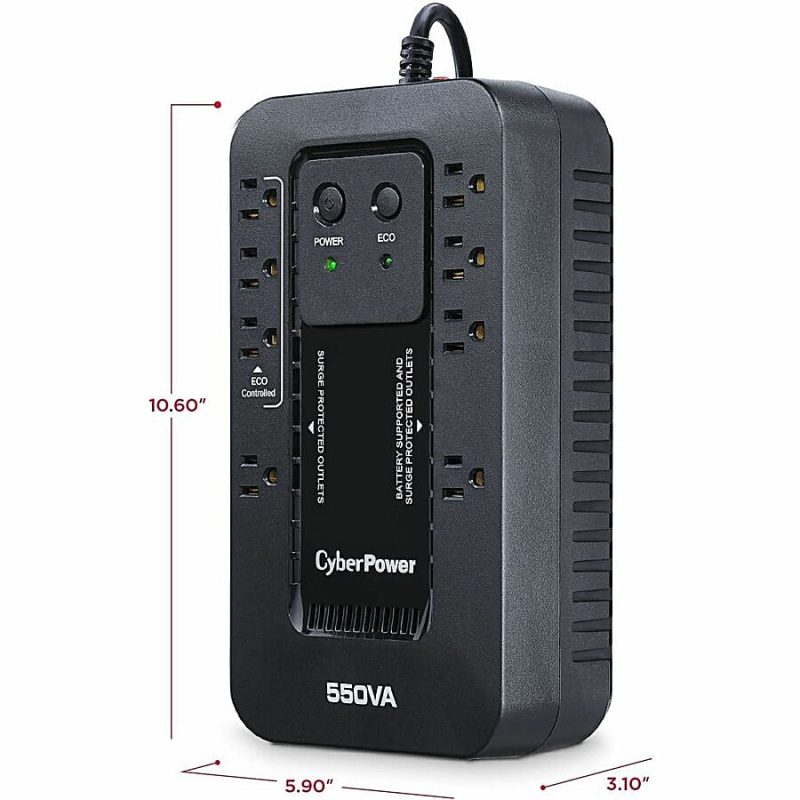 CyberPower EC550G Ecologic UPS Systems - 550VA/330W, 120 VAC, NEMA 5-15P, Compact, 8 Outlets, PowerPanel® Personal, $100000 CEG, 3YR Warranty - Image 7