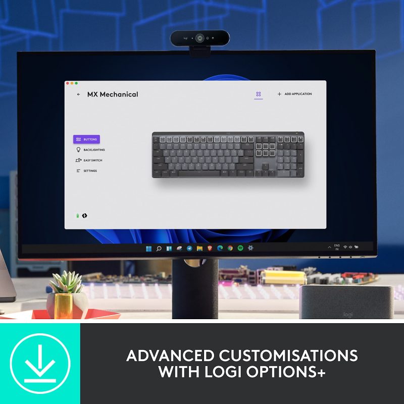 Logitech® MX Mechanical Wireless Illuminated Performance Keyboard, Graphite, 920-010547 - Image 6