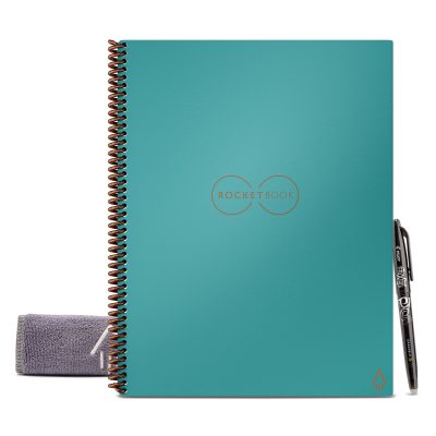 Rocketbook Core Smart Reusable Letter Size Notebook, 8-1/2" x 11", 1 Subject, Line Ruled, 16 Sheets, Teal